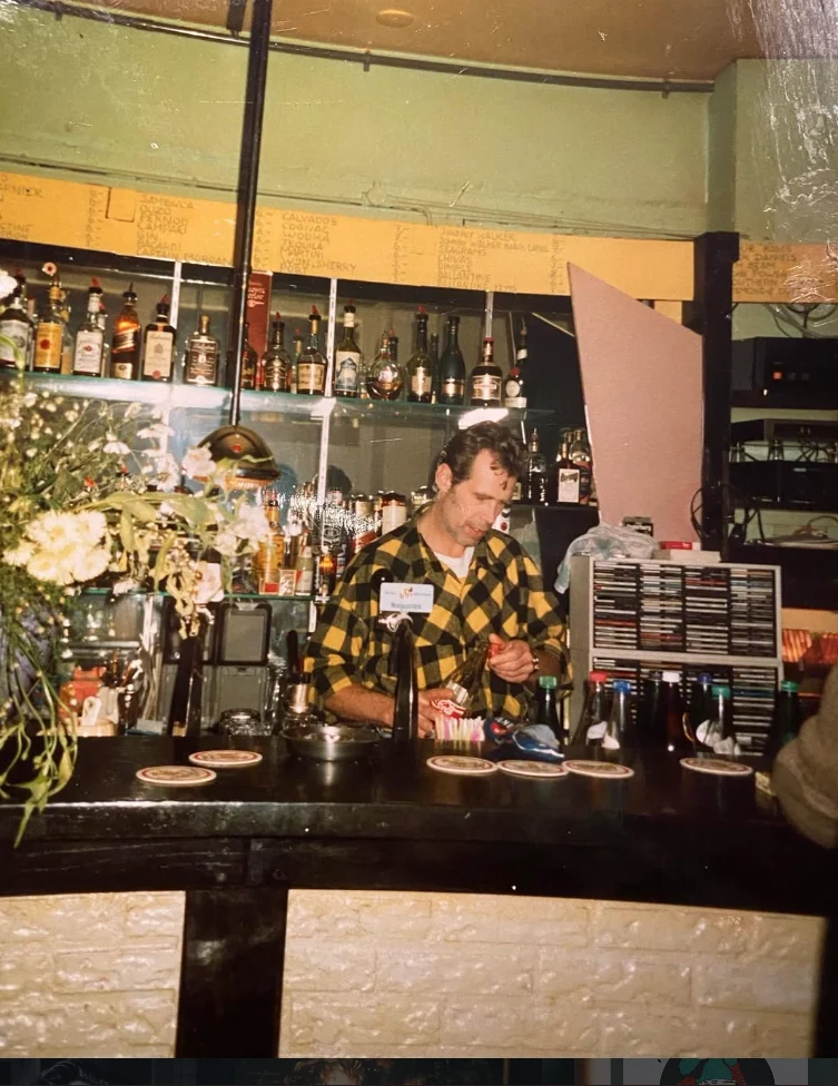 Jan behind the bar, 1994